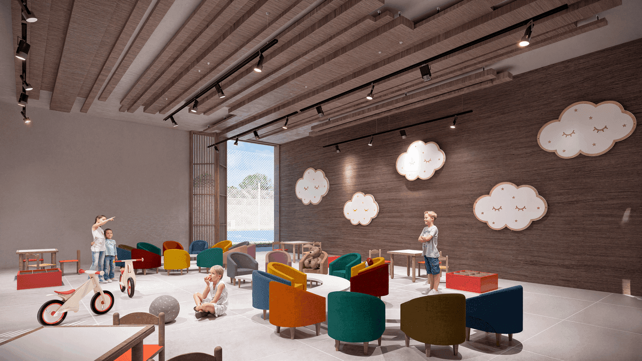 Render interior del clubhouse